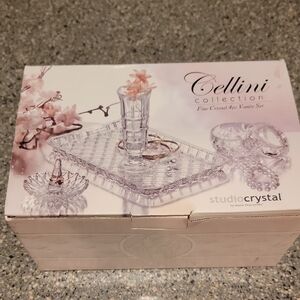 Cellini Collection Crystal Jewelry Organizer Set - Clear